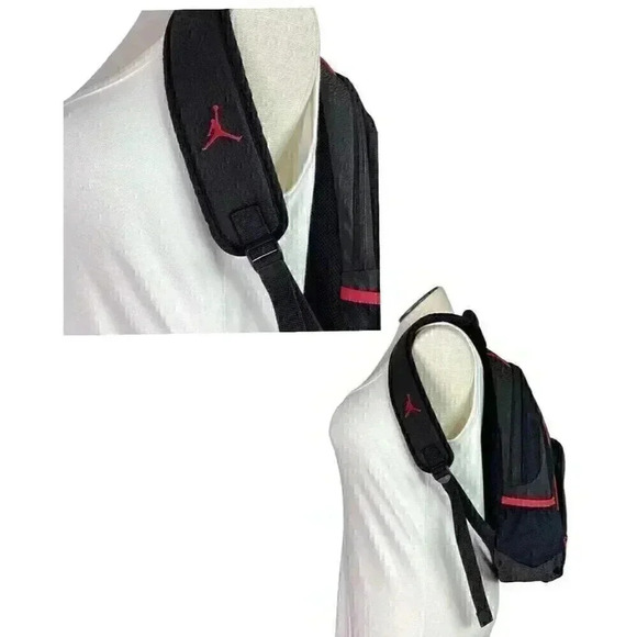 Nike Air Jordan Jumpman Elephant Print Backpack Black Gray Red Laptop Storage - Picture 7 of 9